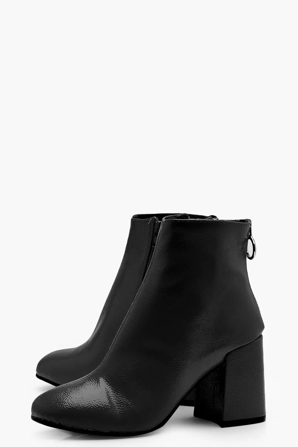 Patent Block Heel Ankle Shoe Boots alternative image