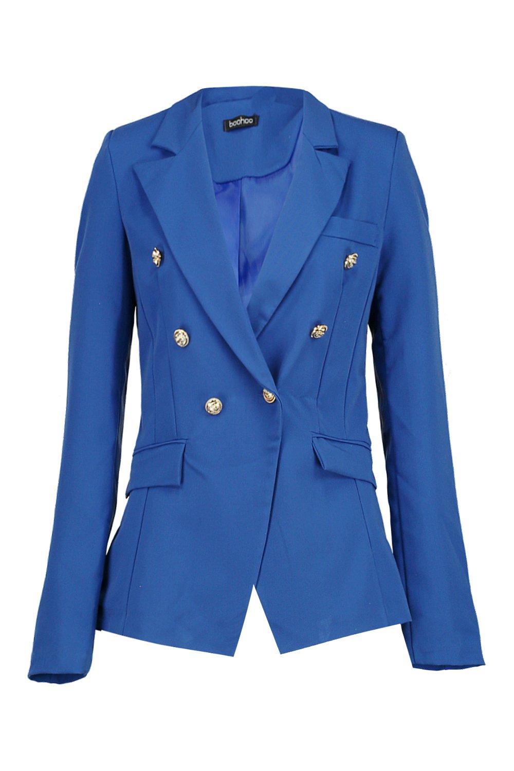 Cobalt Blue Military Style Blazer – AX Paris