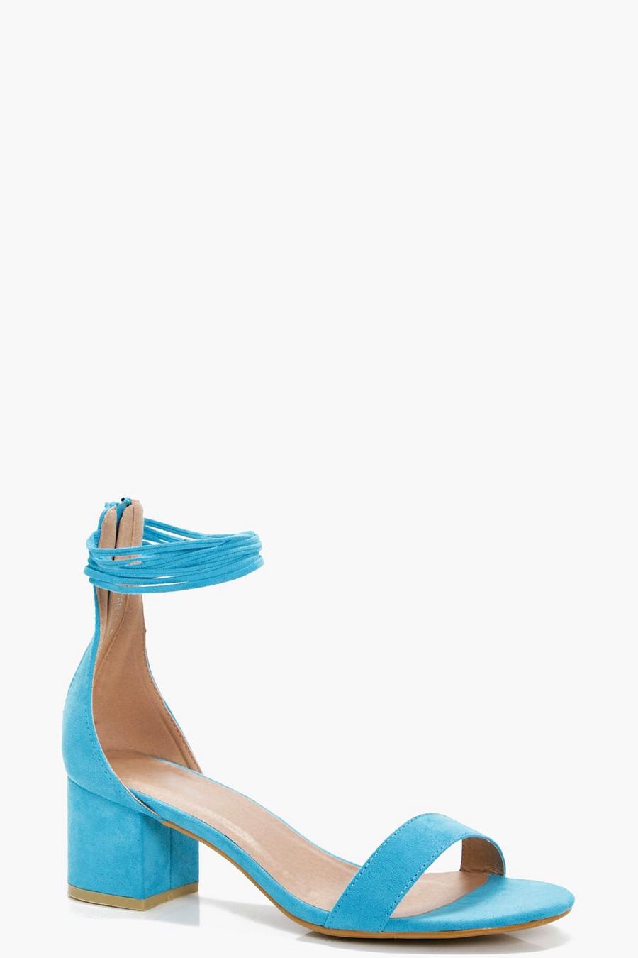 Turquoise blue Millie Multi Ankle Band Block Heels image number 1