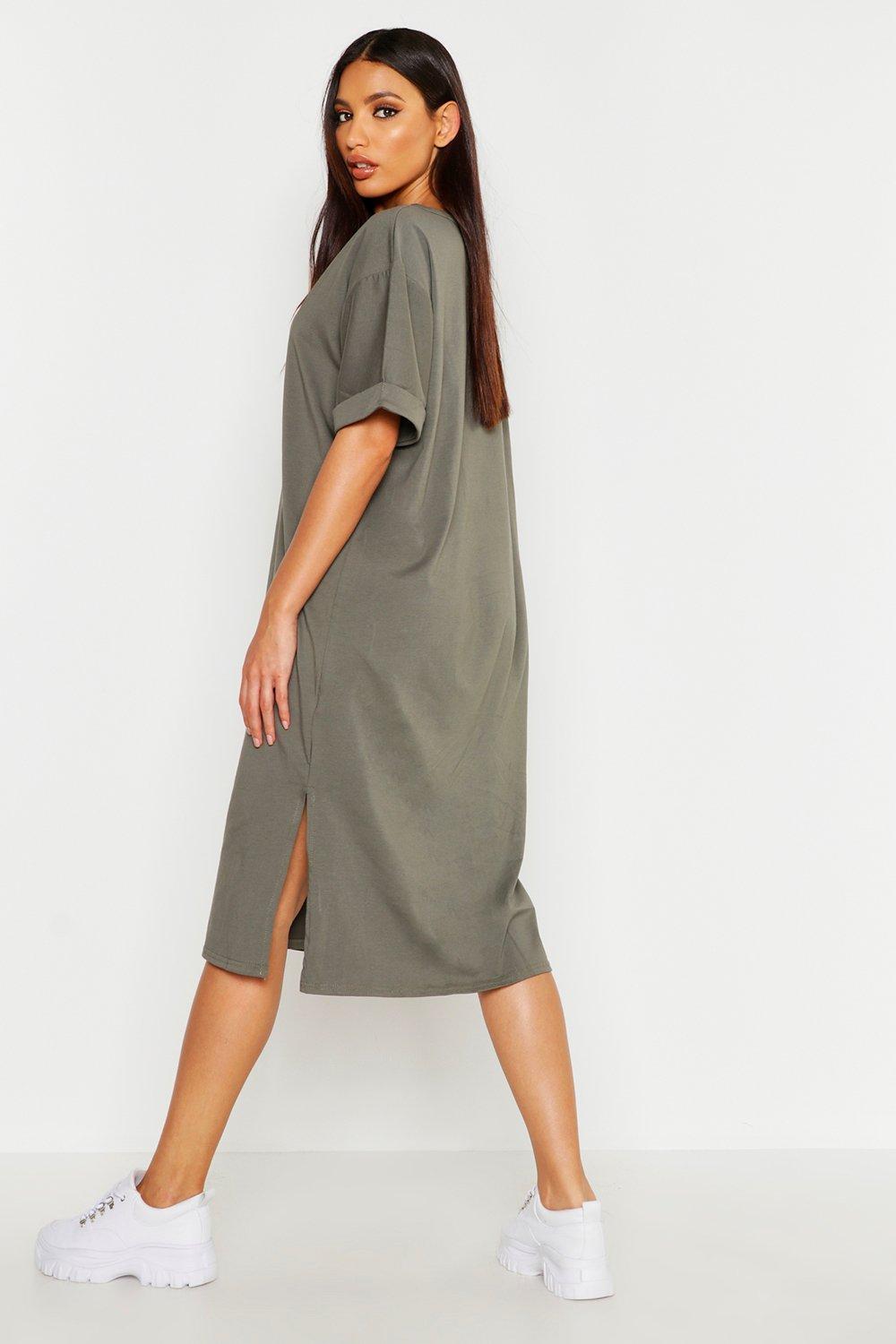boohoo midi shirt dress