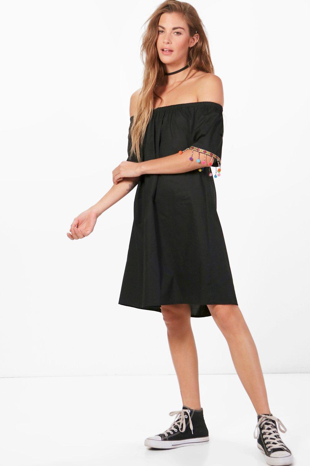 boohoo pom pom dress