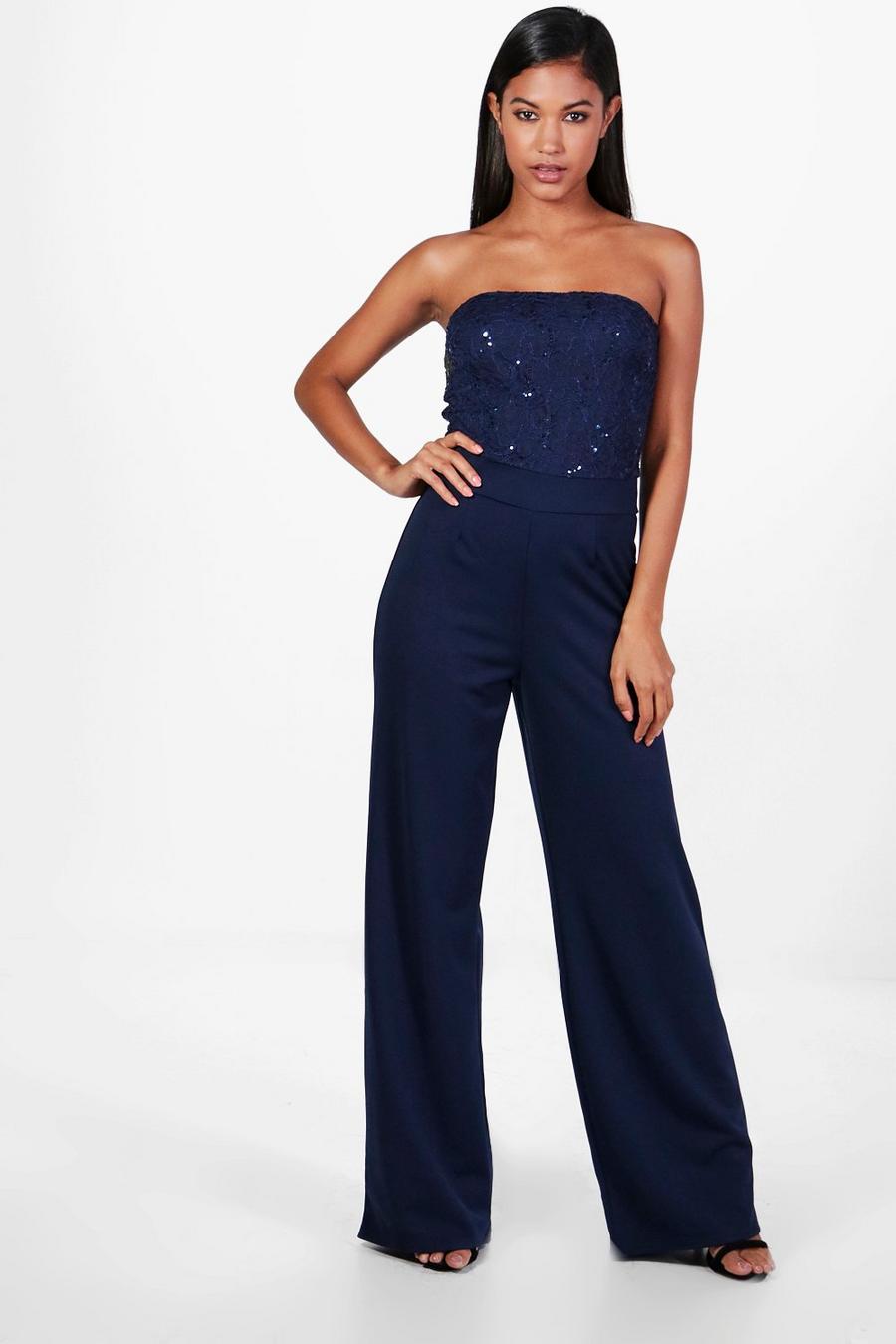 Gemma Boutique Wide Leg Sequin Jumpsuits image number 1