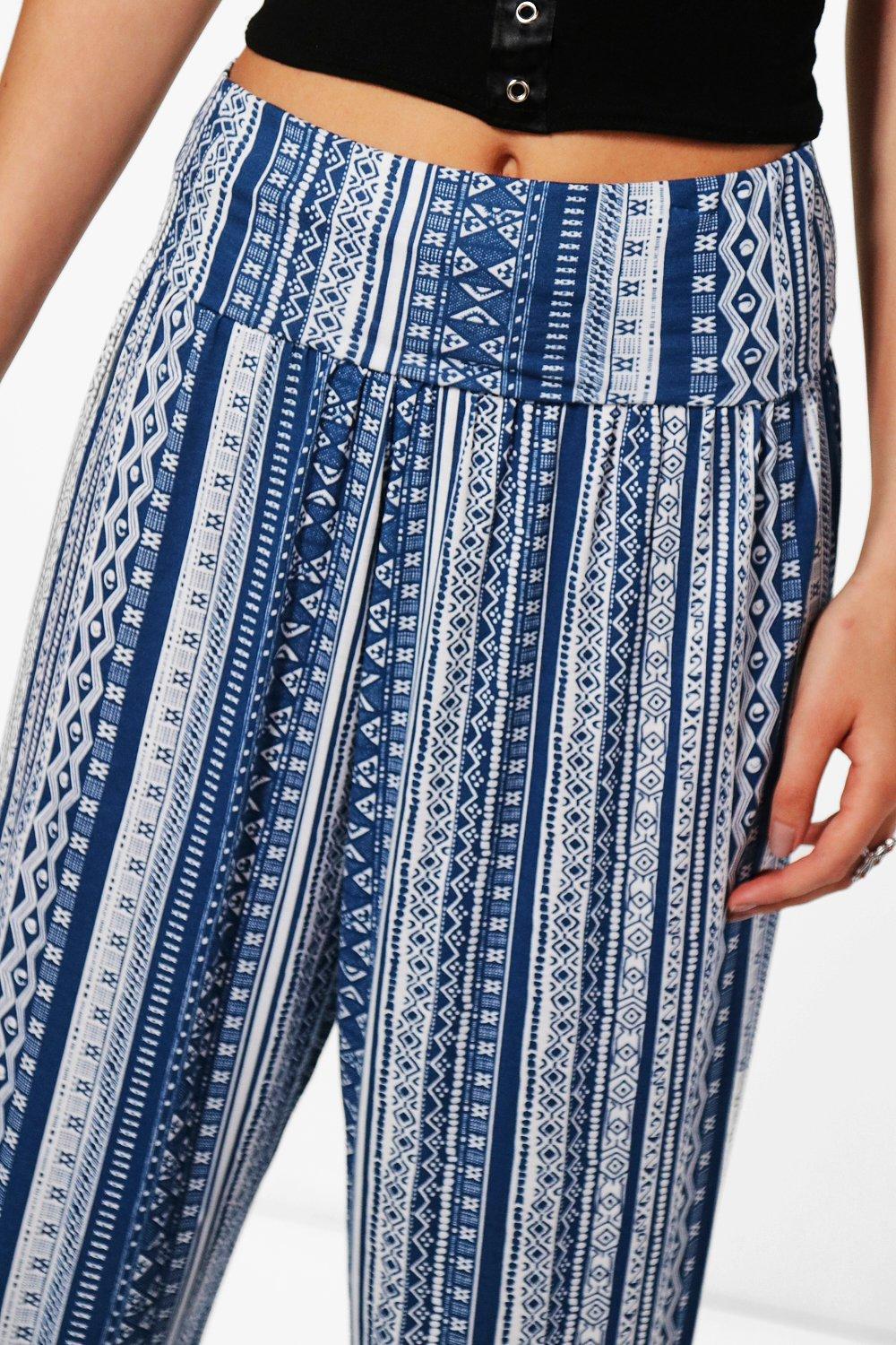 Women s Bethany Printed Jersey Harem Trousers Boohoo UK
