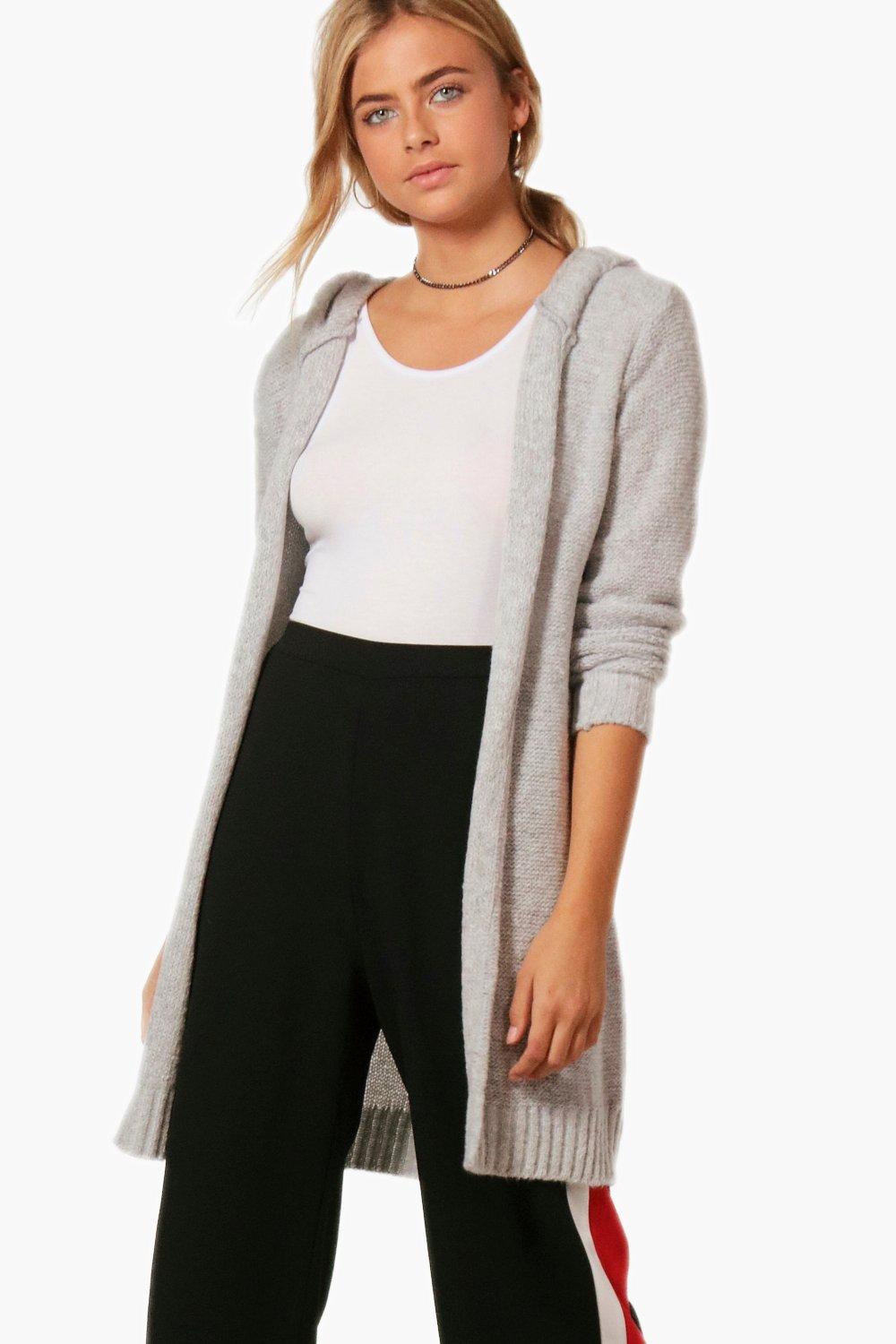 hooded maxi cardigan