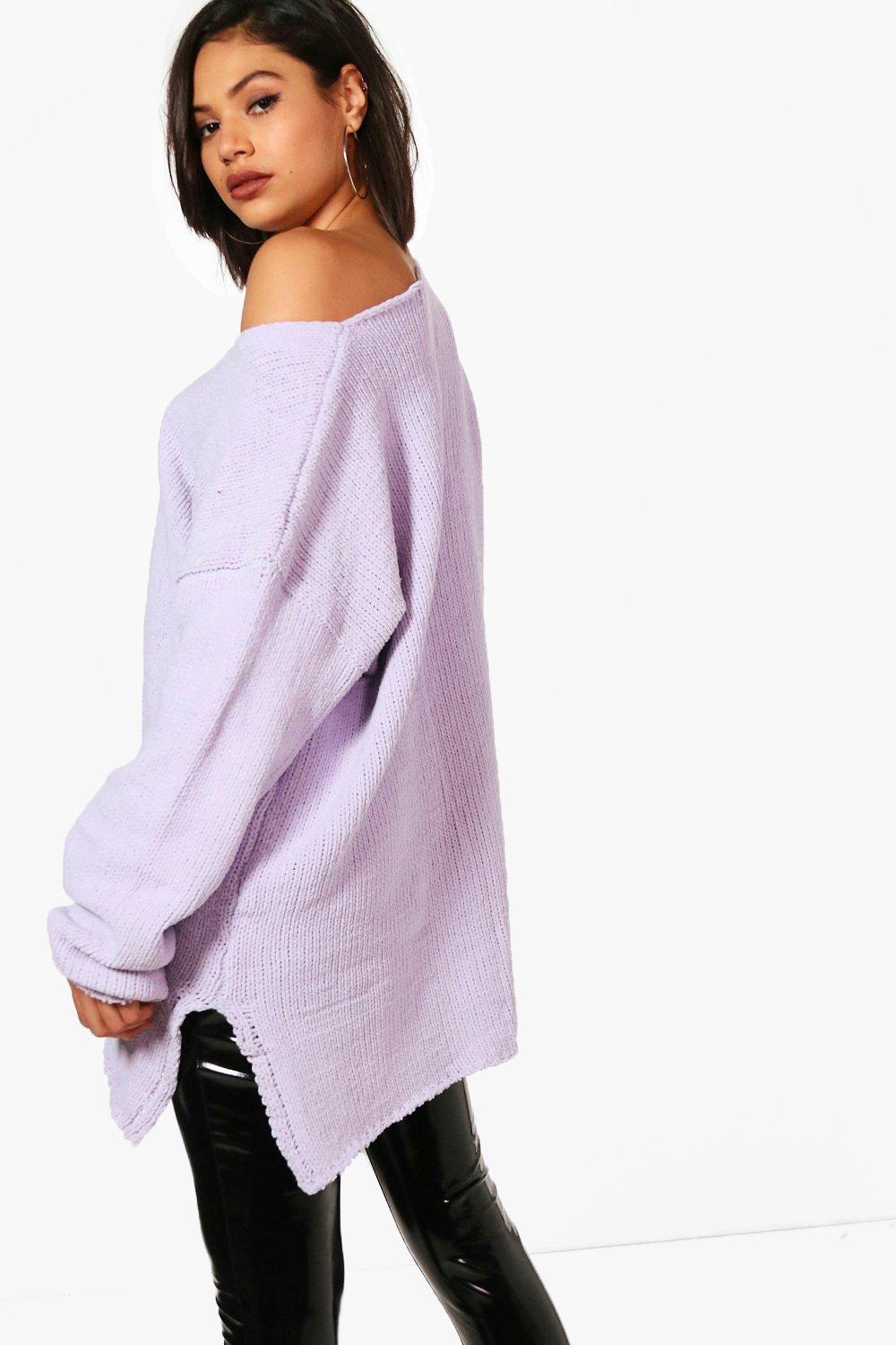V neck chenille jumper top