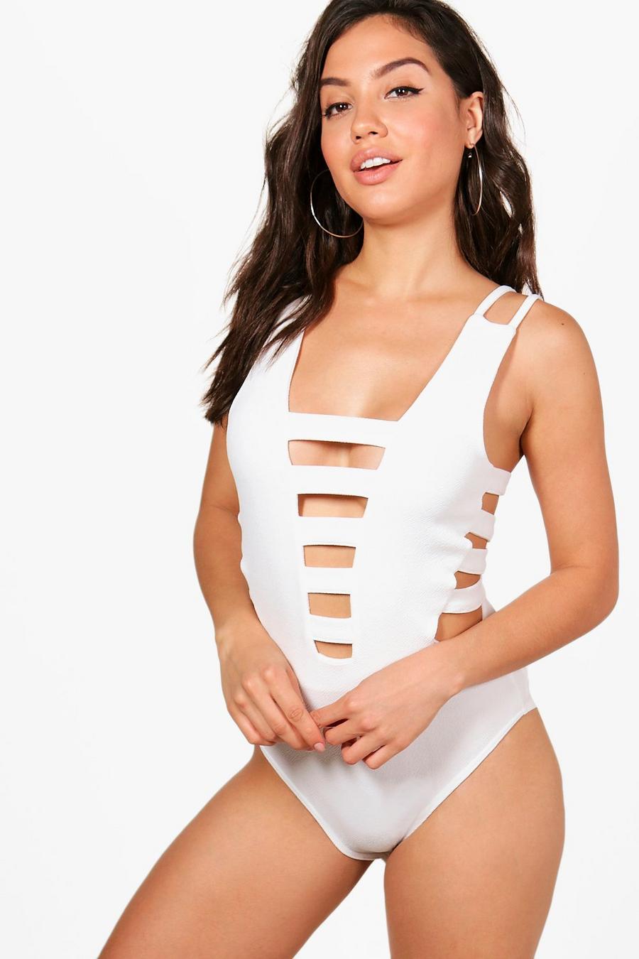 Plunge Strappy Caged Bodysuit image number 1