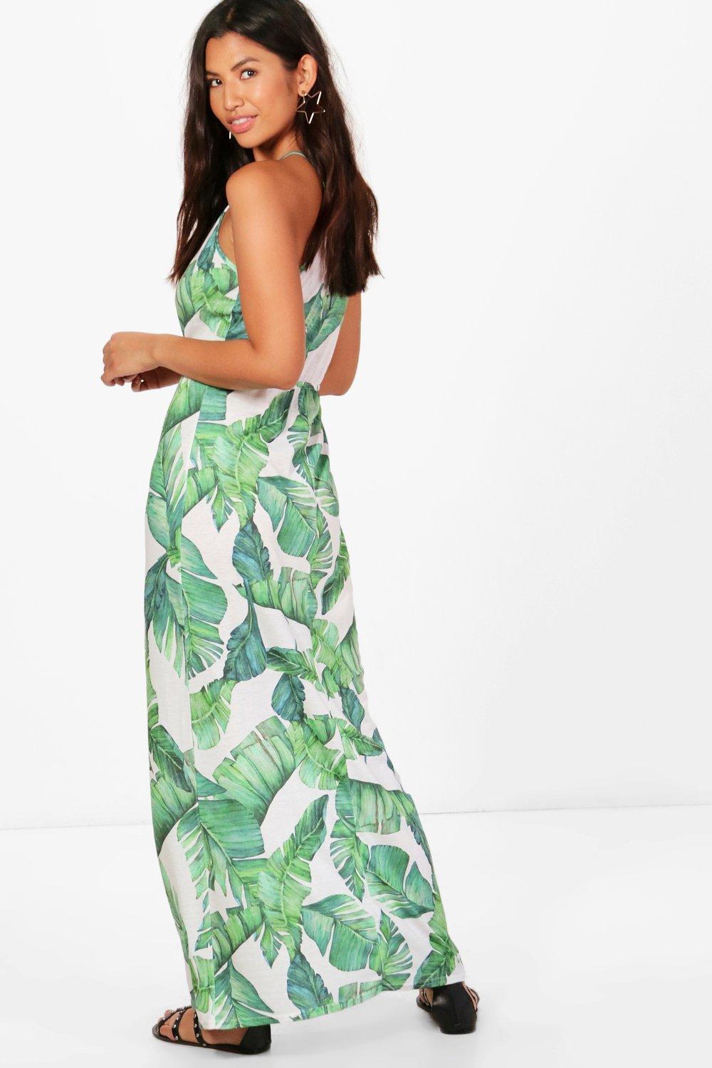 boohoo leaf print dress