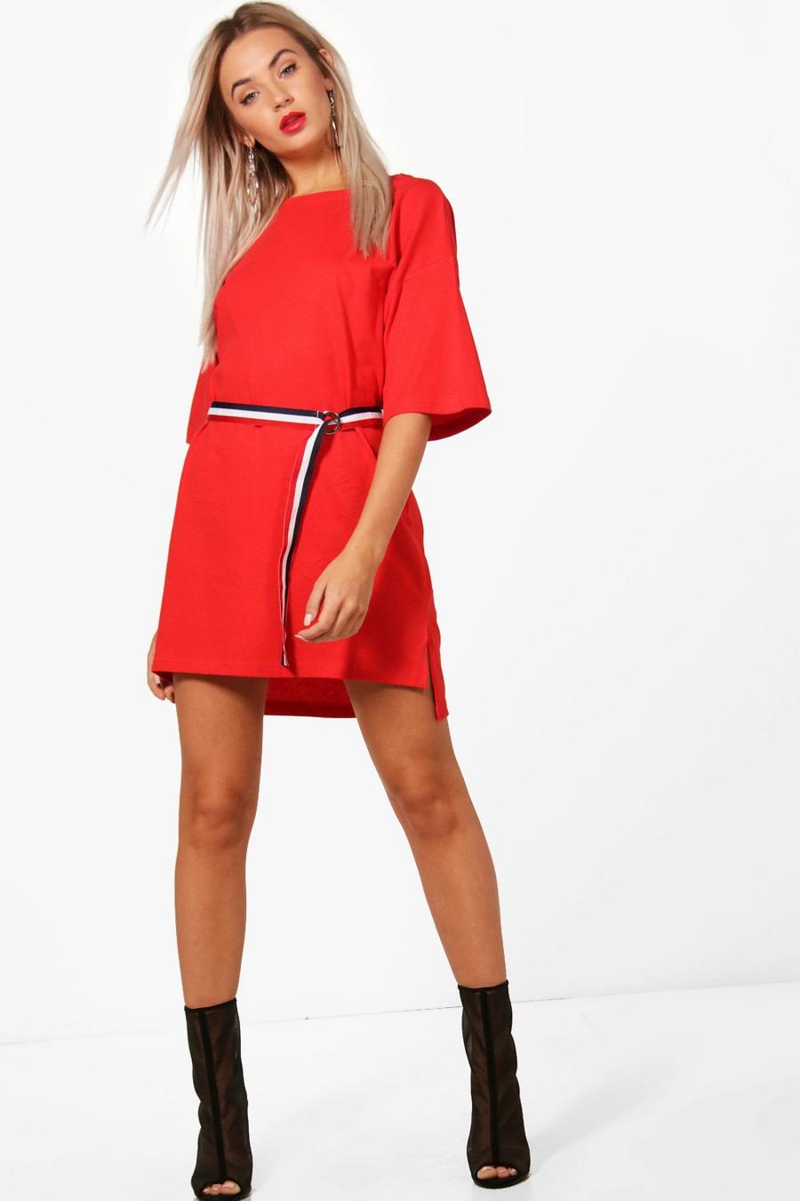 Holly Sports Tape Belted T-Shirt Dress image number 1
