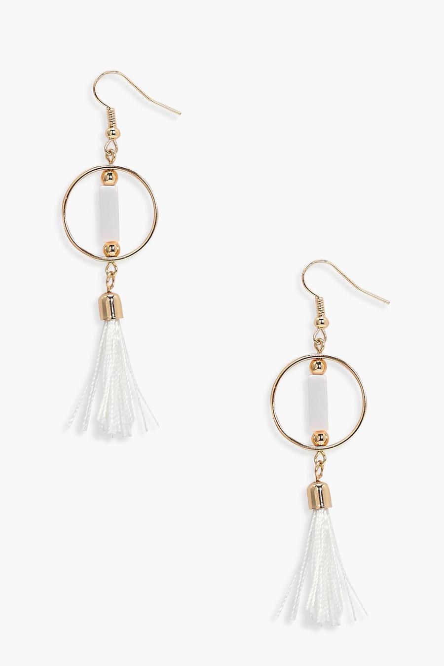 Simply Hoop Tassel Earrings image number 1