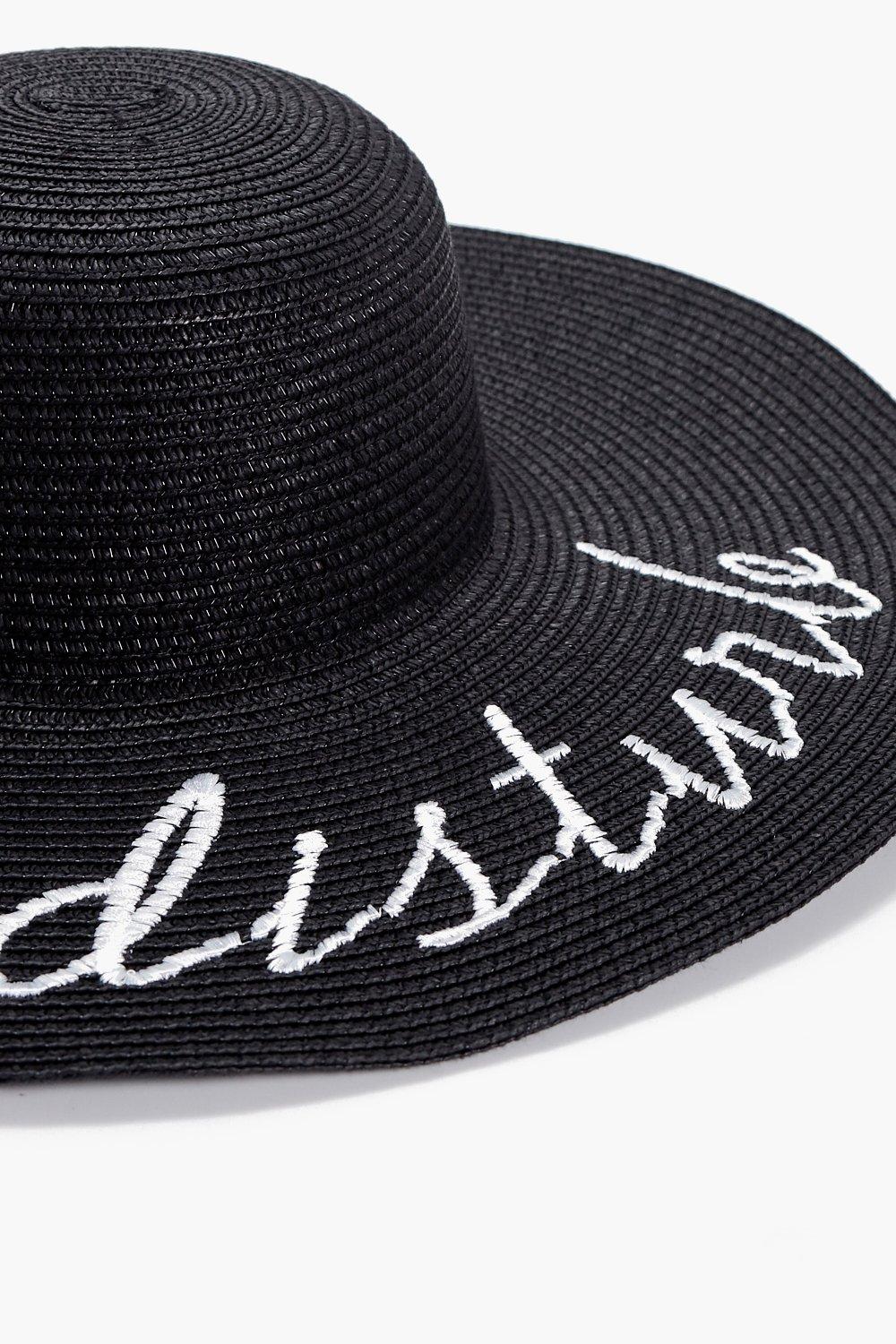 Amber Do Not Disturb Straw Summer Hat boohoo UK