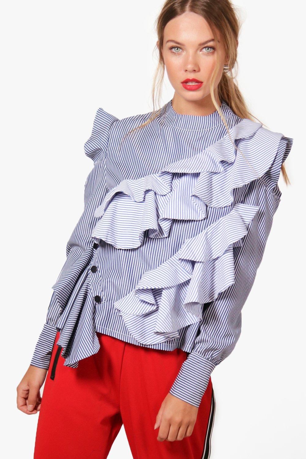 boohoo ruffle top