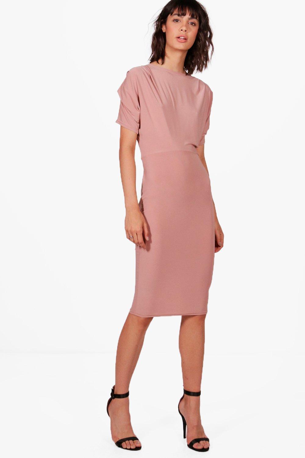 boohoo slinky midi dress