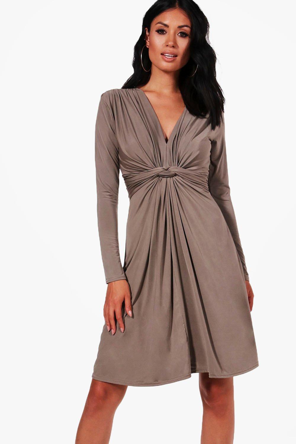 long sleeve knot dress