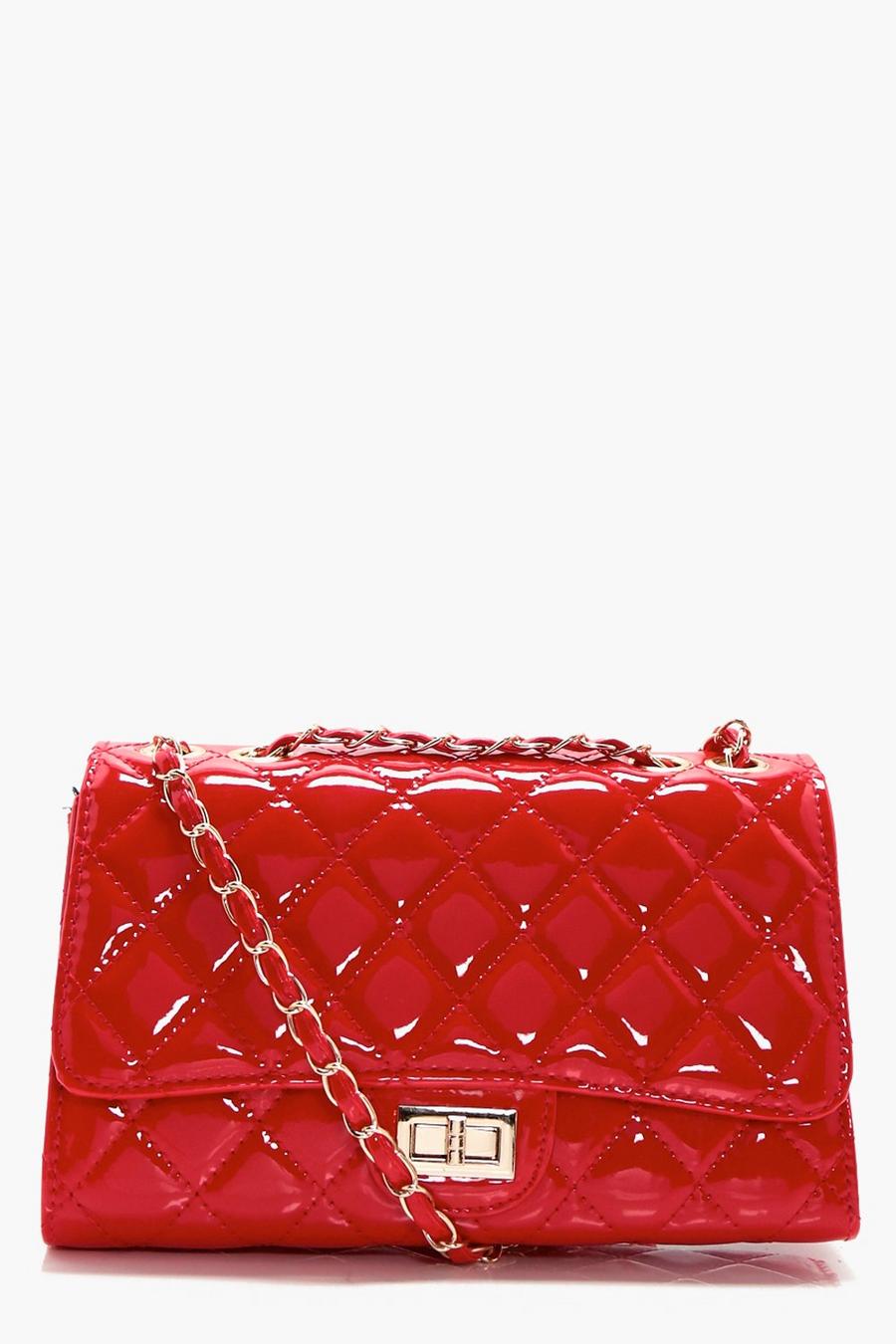 Patent Quilted Cross Body Bag image number 1