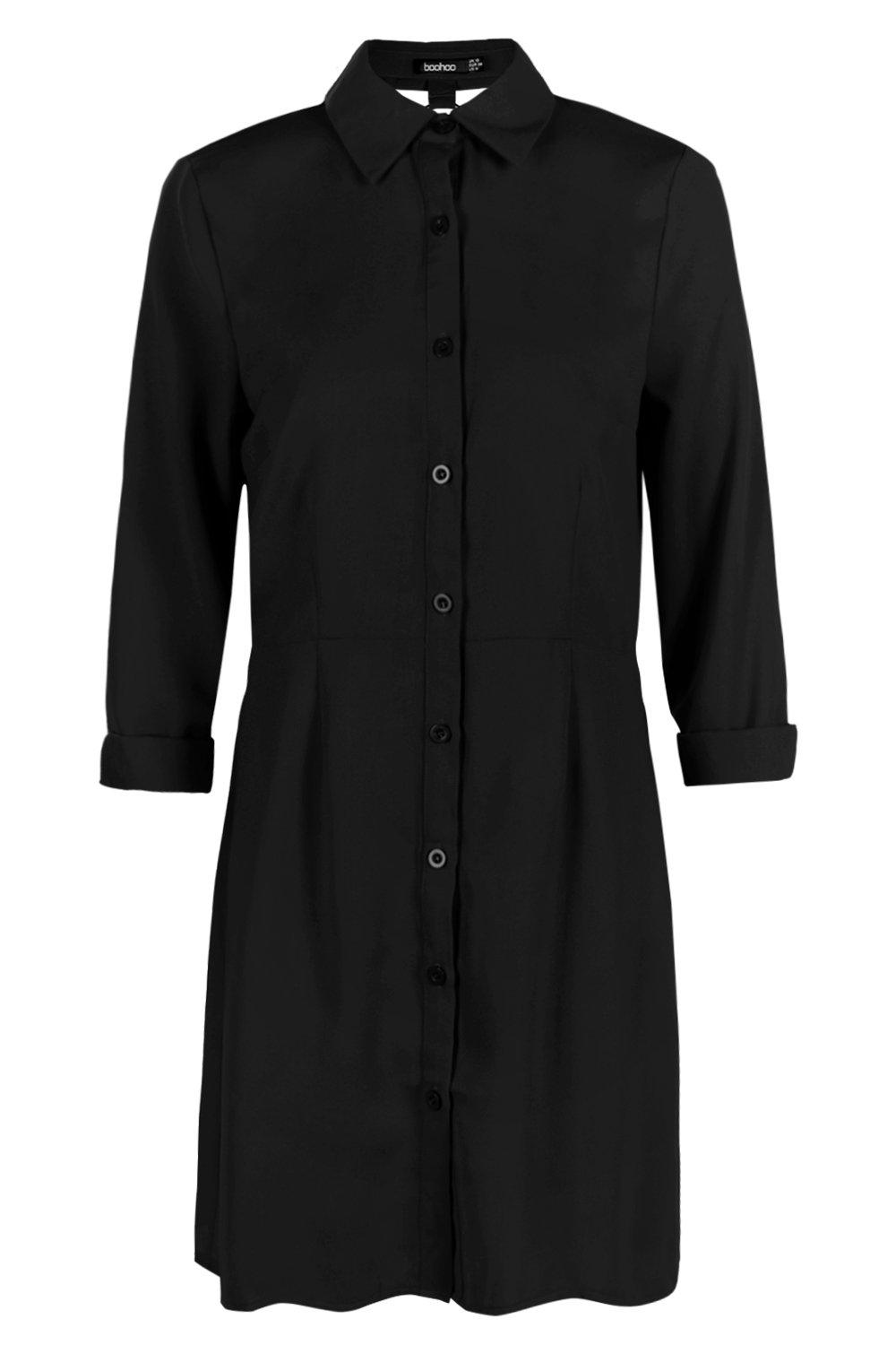 black ring detail shirt dress