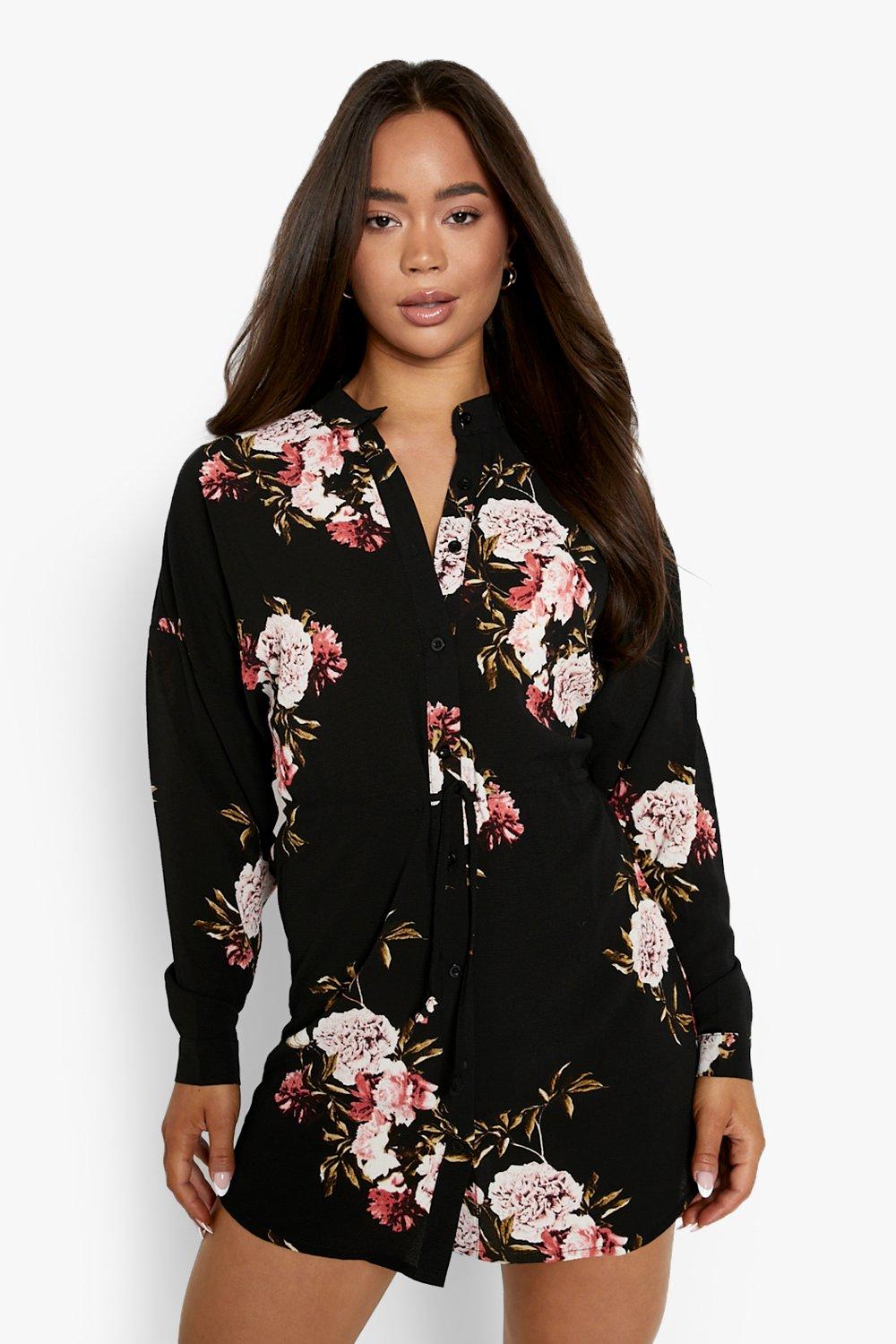 Boohoo black best sale shirt dress