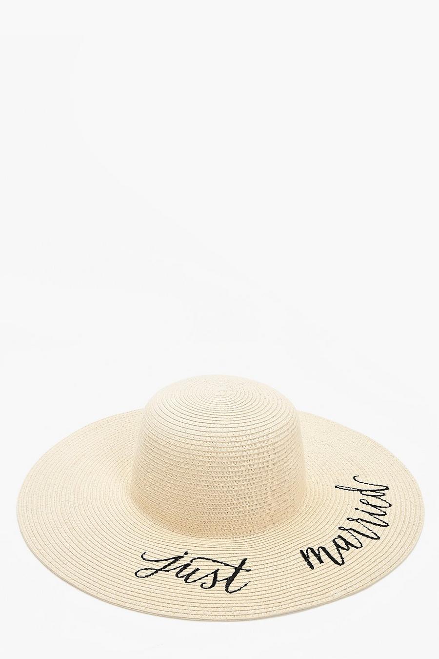 Natural Just Married Straw Hat image number 1