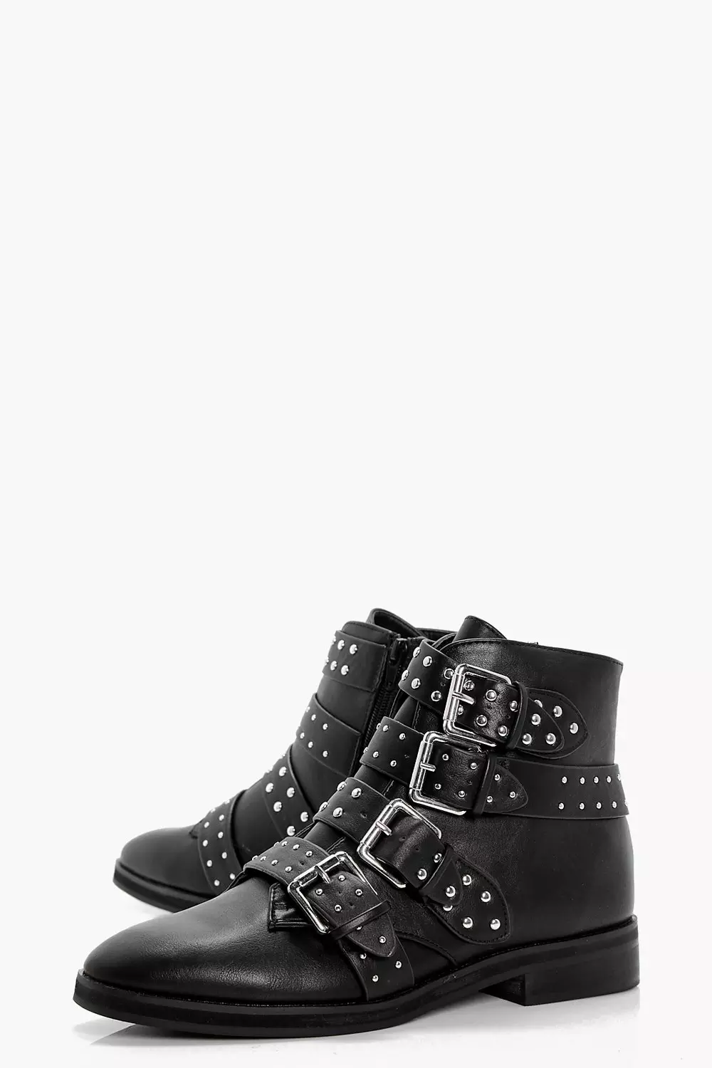 Studded strap ankle discount boots