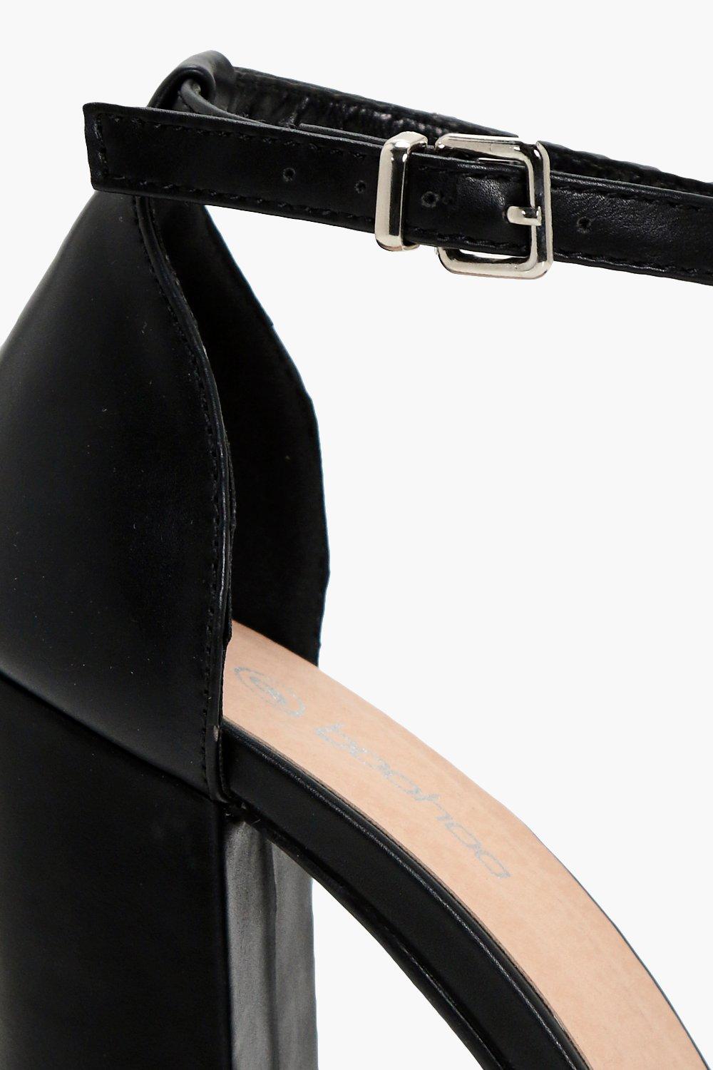 wide width black platform heels