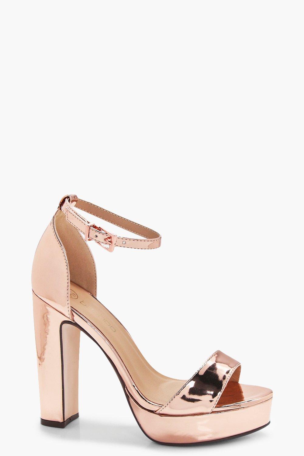 boohoo rose gold heels