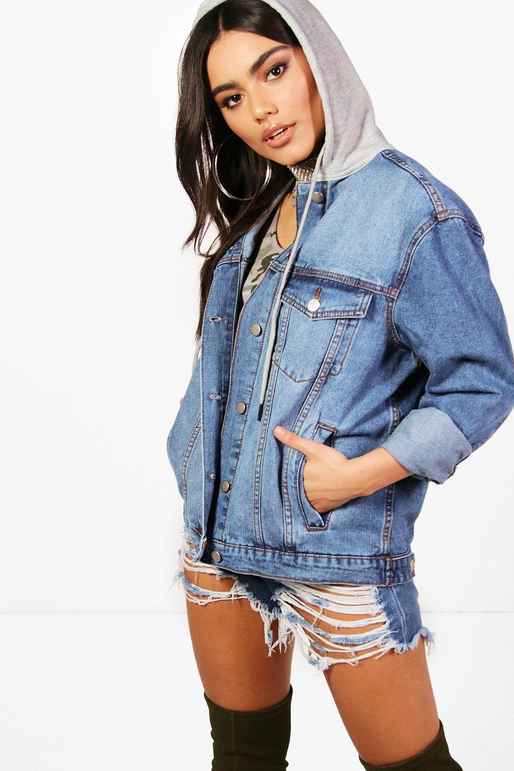 women's denim jacket with hood