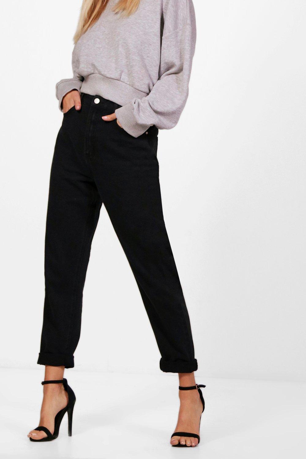 black high waisted mom jean