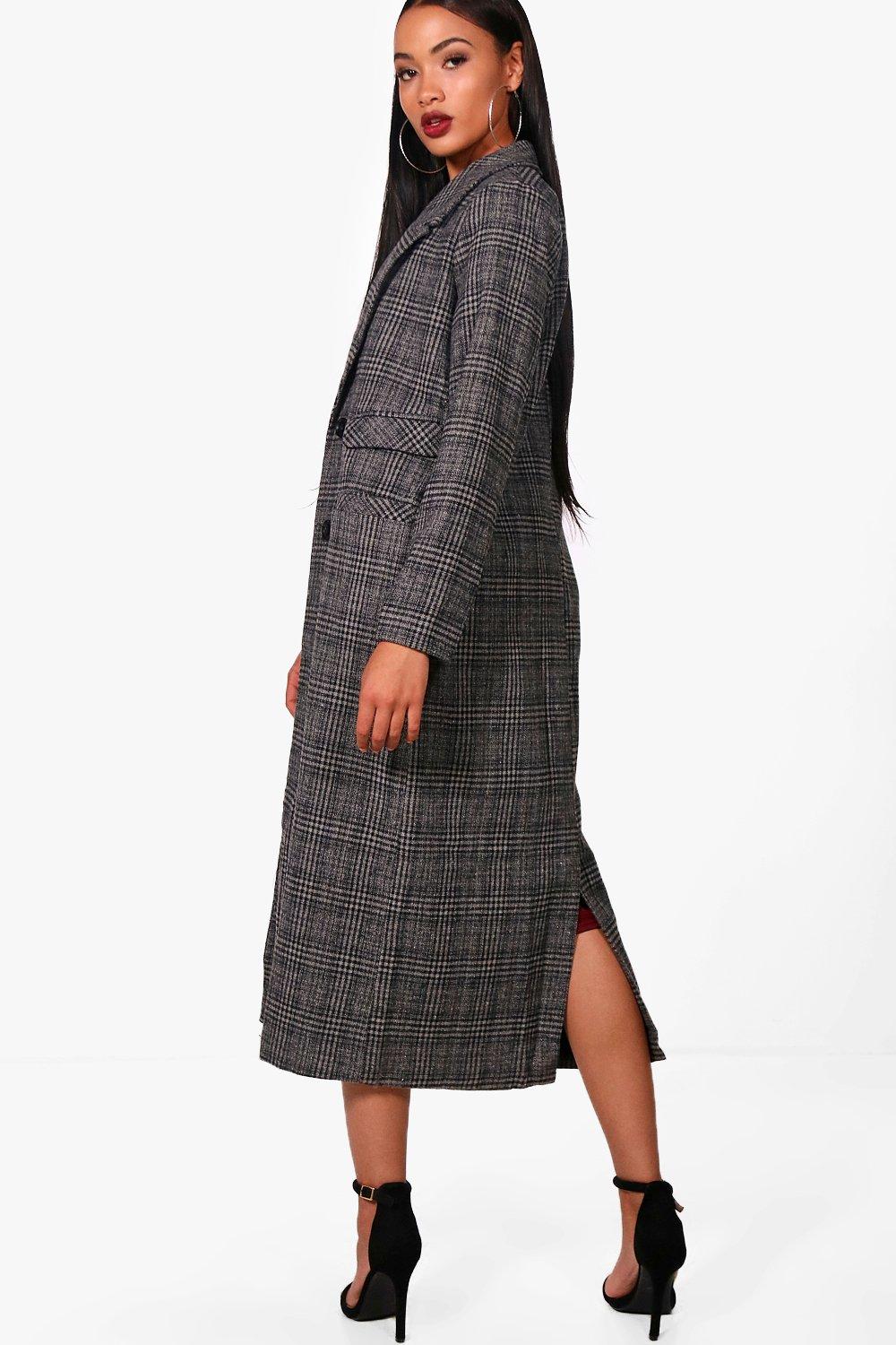 maxi check coat