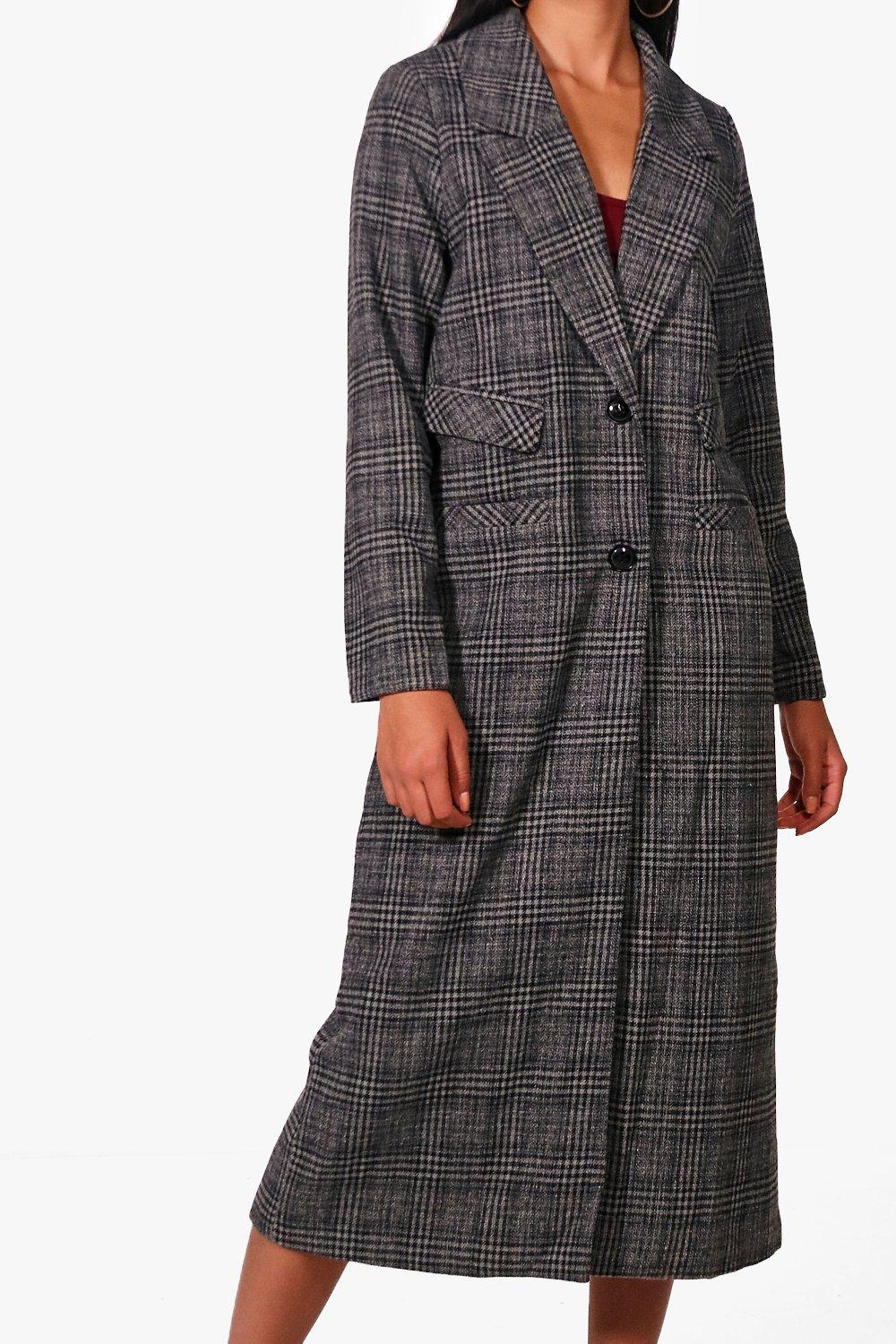 maxi check coat