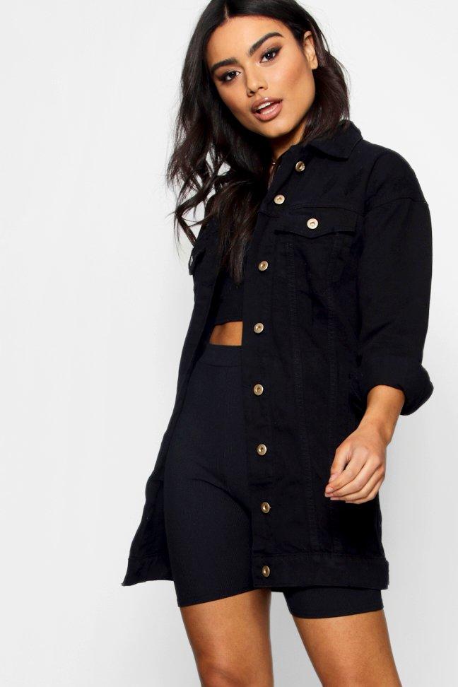 long black denim jacket