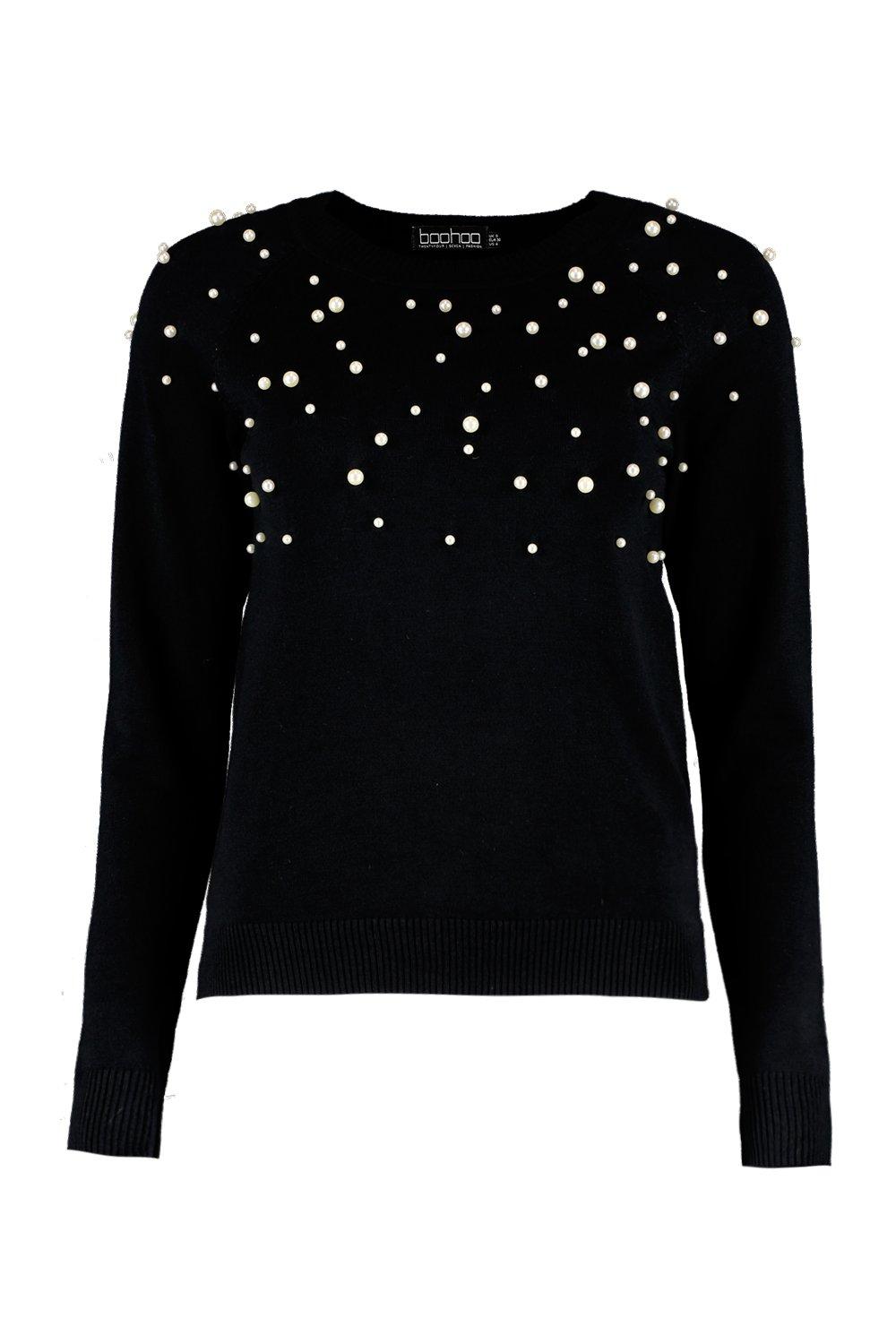 Libby Pearl Embellished Fine Knit 