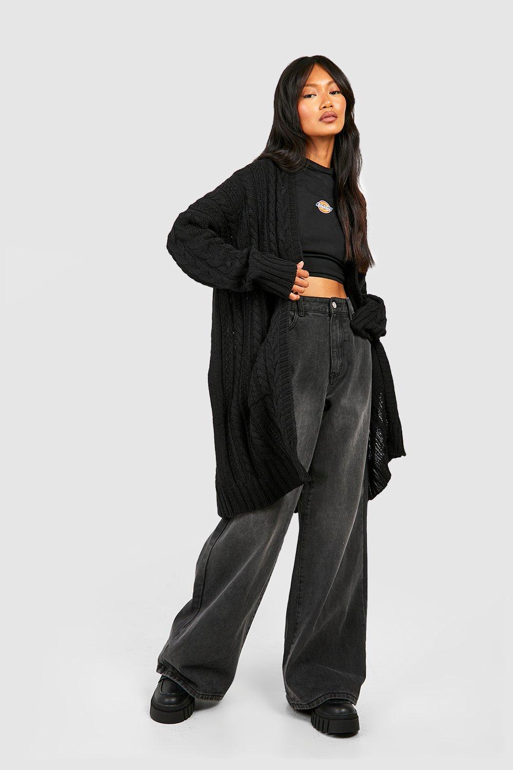 black slouchy cardigan