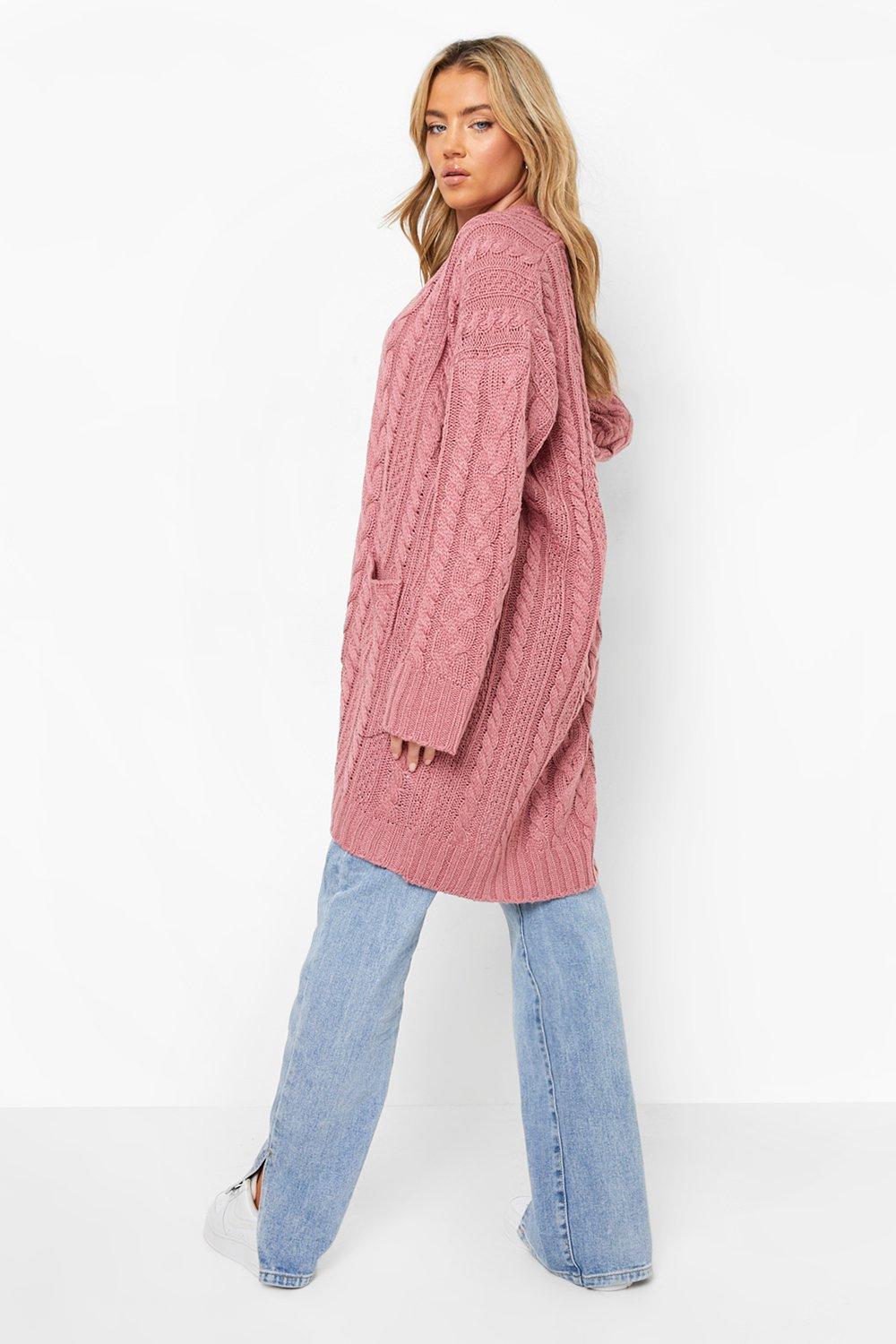 Oversized Slouchy Cable Knit Cardigan
