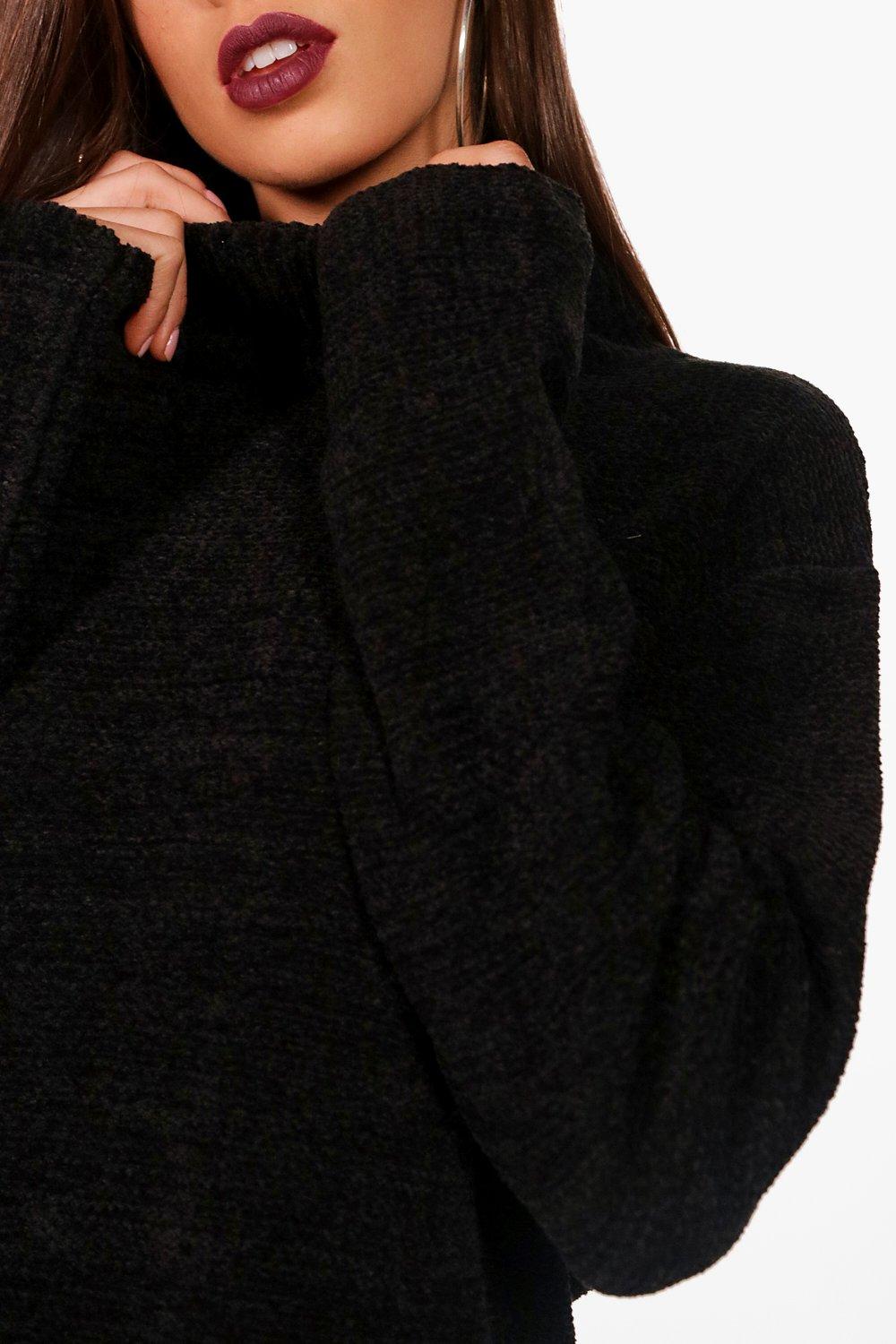 Roll neck chenille jumper outlet
