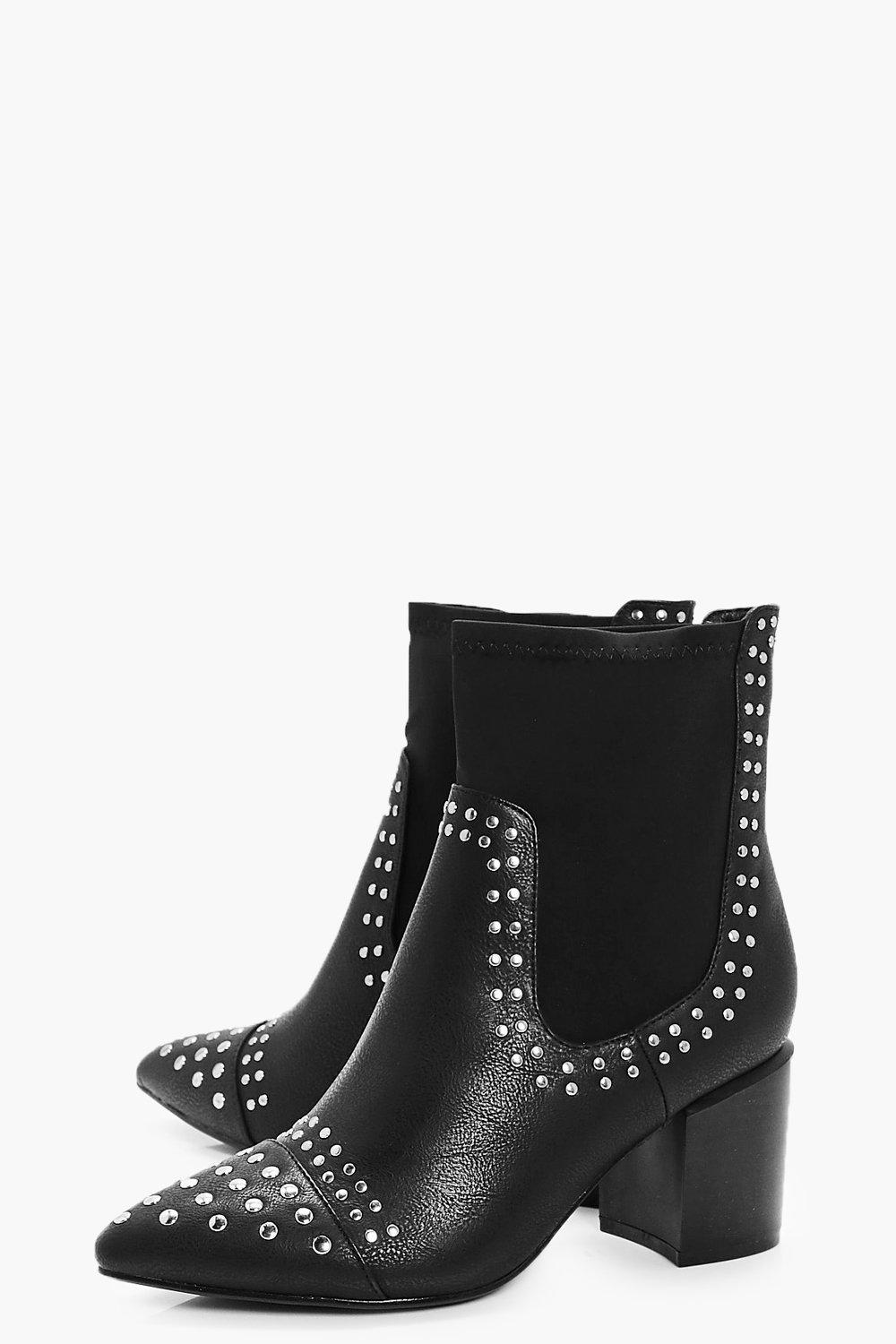 Boots with silver studs best sale