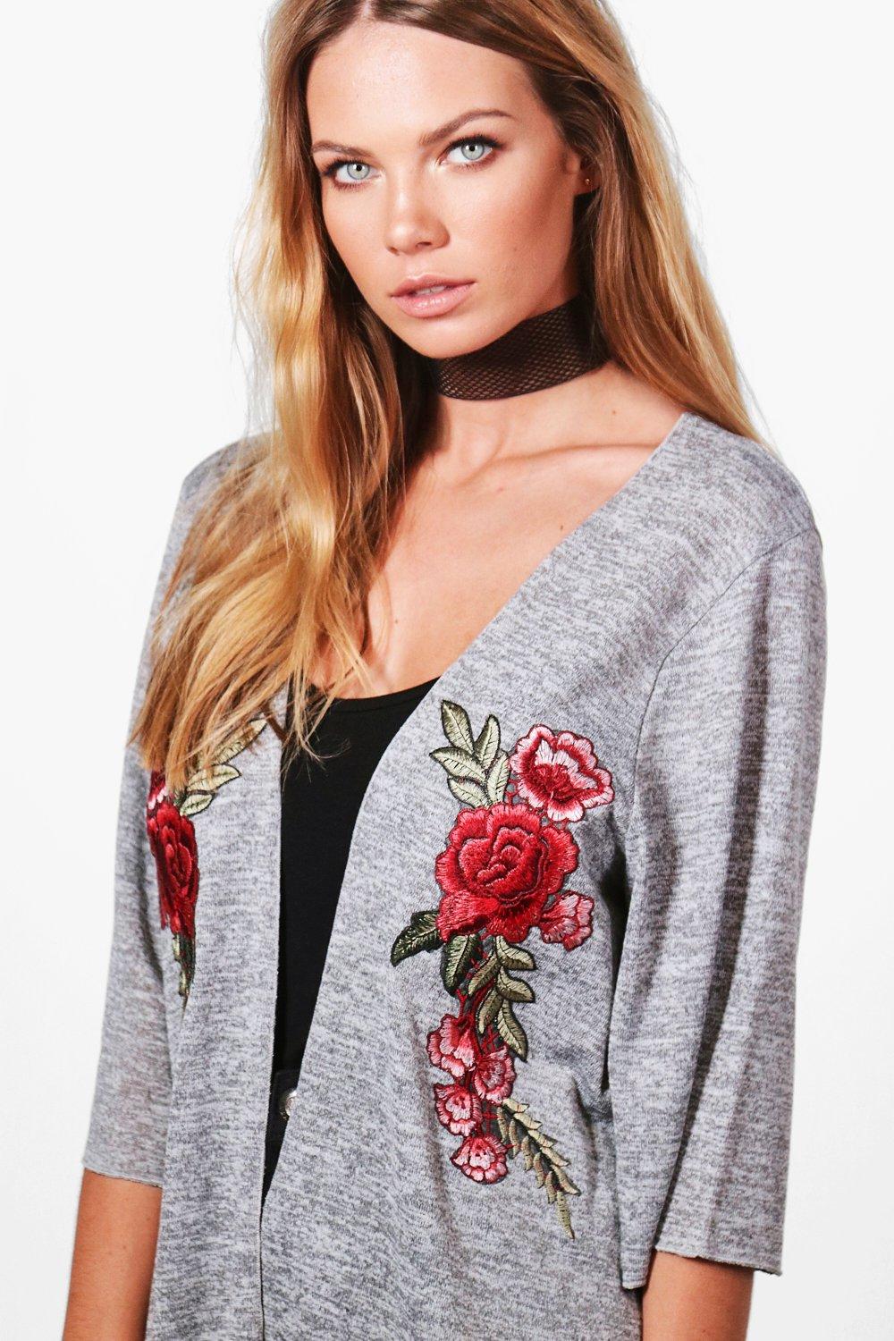 embroidered kimono cardigan