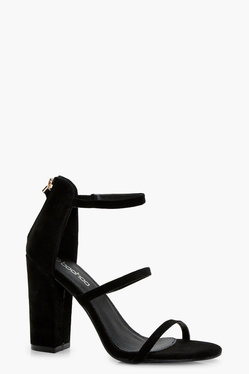boohoo black block heels