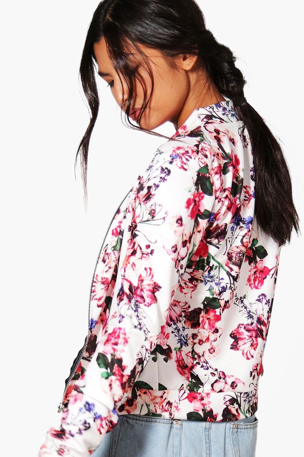 floral pastel bomber jacket