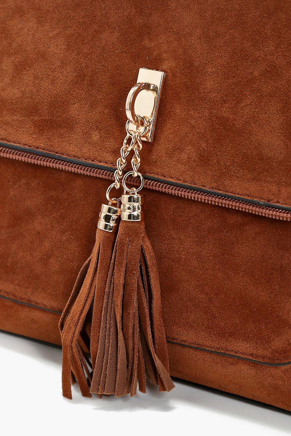 Tan shop suede bag