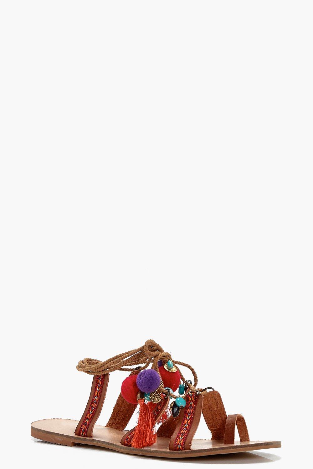 boohoo pom pom sandals