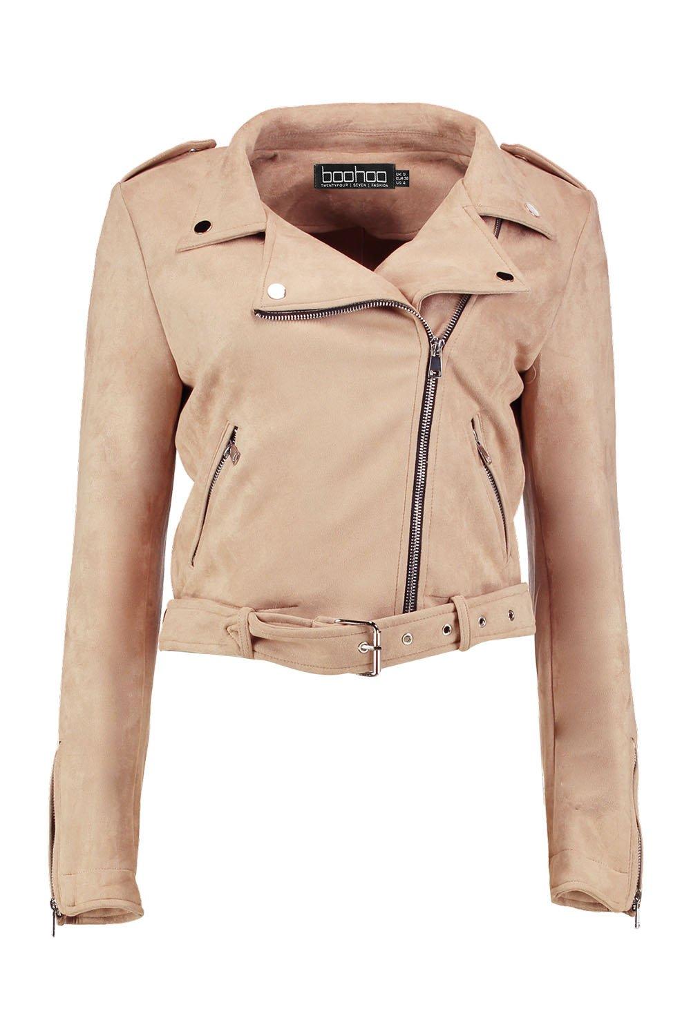 Boohoo suede deals biker jacket