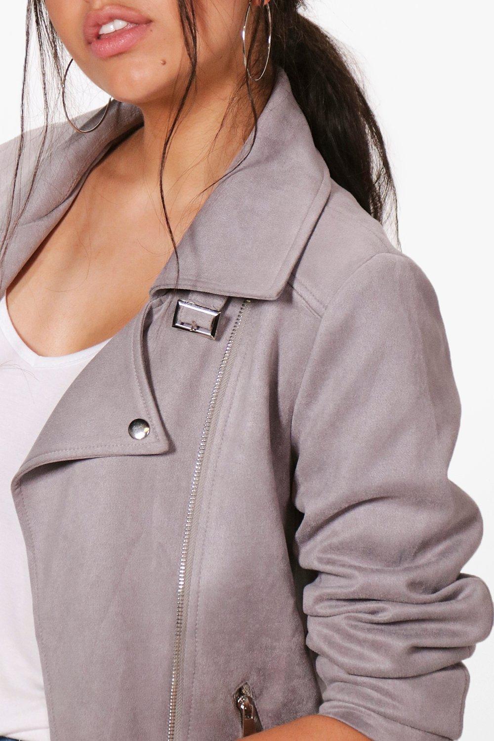 Longline suede deals biker jacket