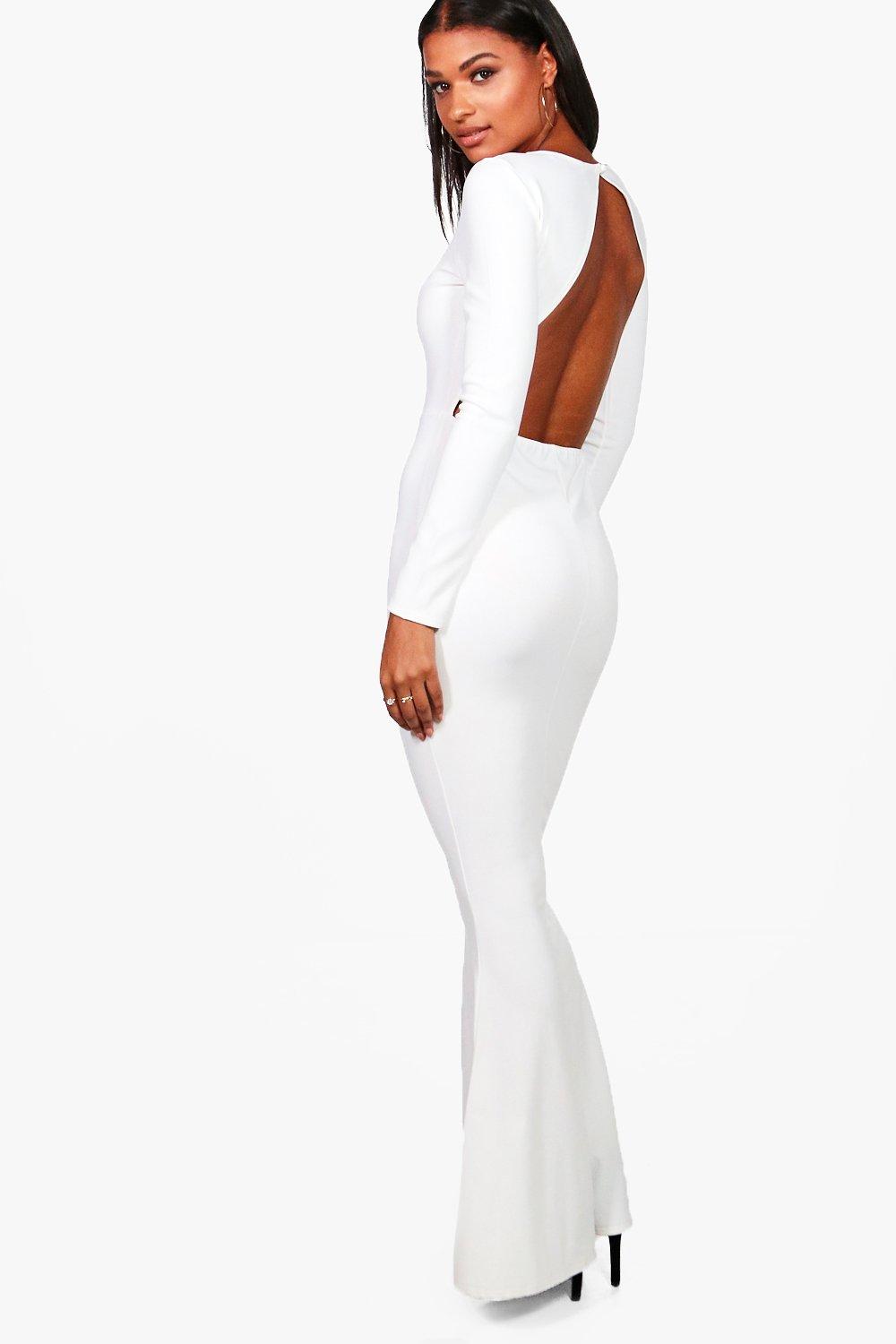 white long sleeve maxi dress uk