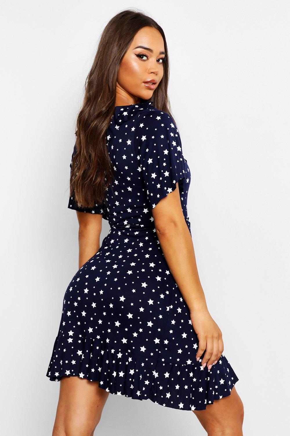 boohoo star wrap dress