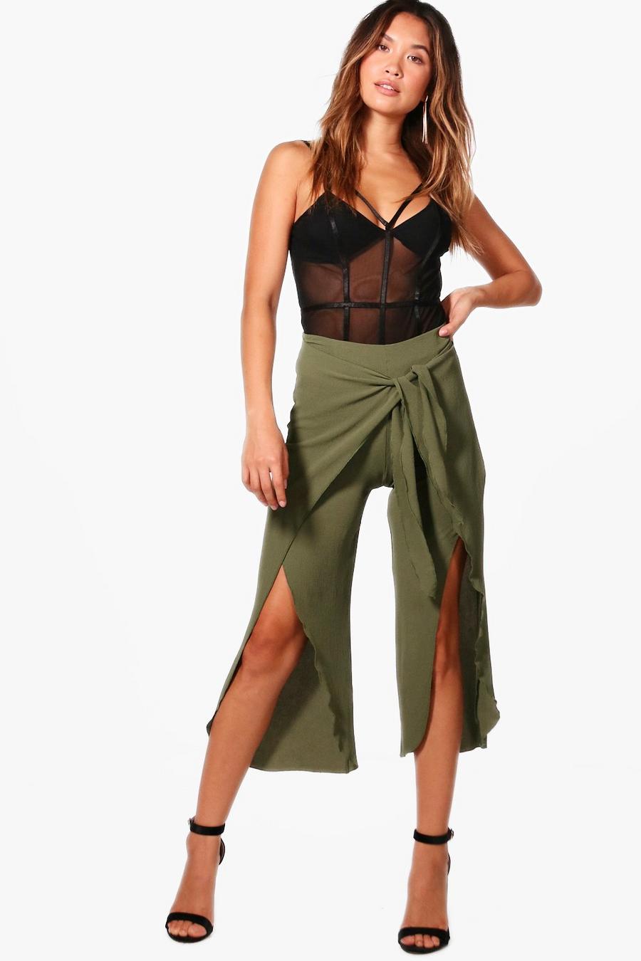 Mia Wrap Over Split Front Culotte Trouser image number 1