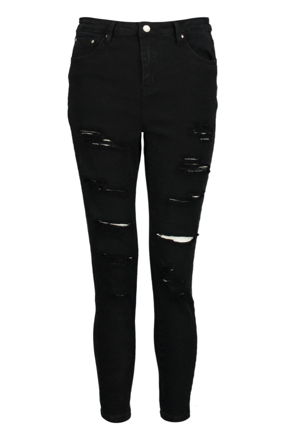 black ripped skinny jeans cheap