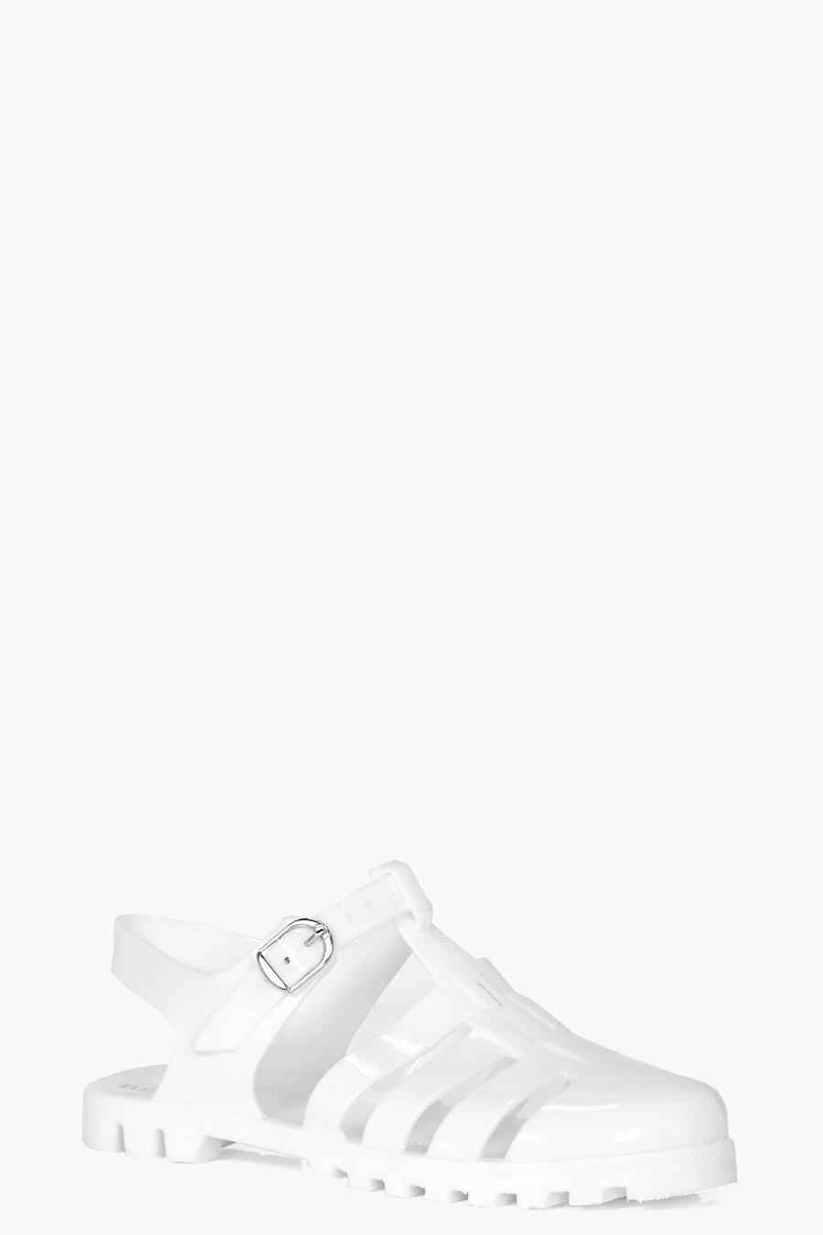 Zapatillas de goma con zapatos planos con Charlotte, Blanco bianco