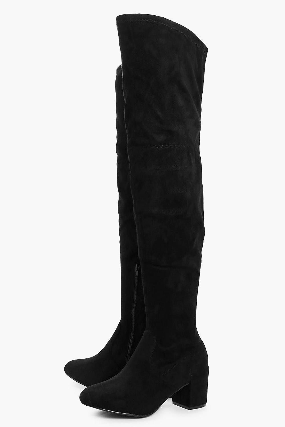 wide fit over the knee leather boots