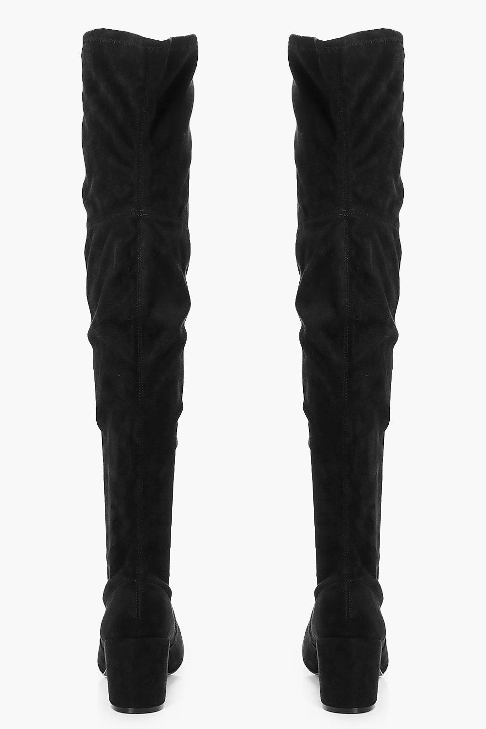 Overknee Stiefel Mit Blockabsatz Und Extra Weiter Passform Boohoo