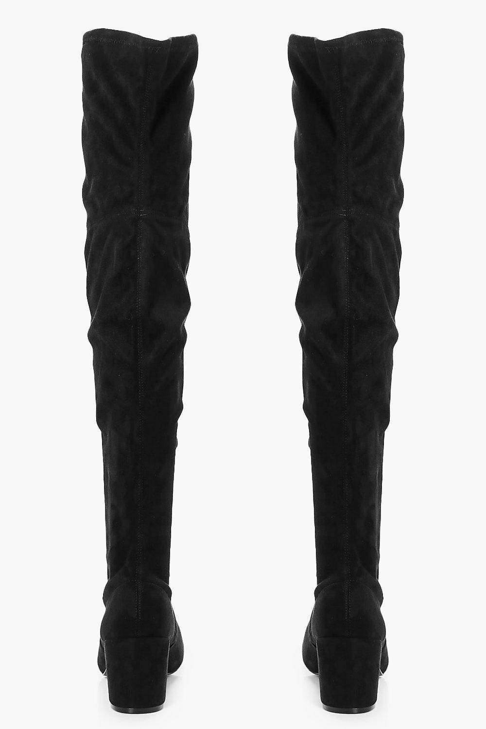 Overknee Stiefel Mit Blockabsatz Und Extra Weiter Passform Boohoo