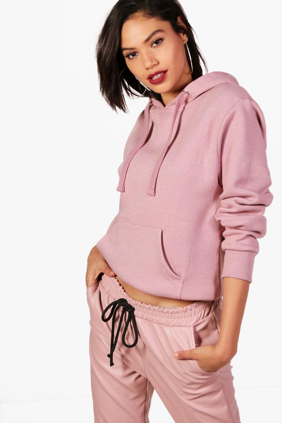 Mink Basic enfärgad hoodie i oversize-modell image number 1